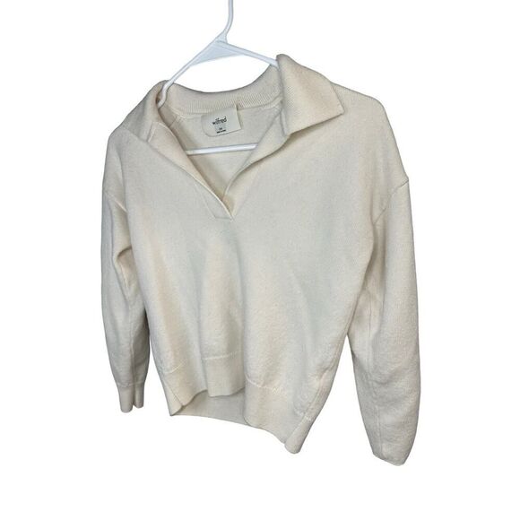 Wilfred Clara Sweater Relaxed merino wool polo sweater Ivory 2XS - Picture 9 of 14